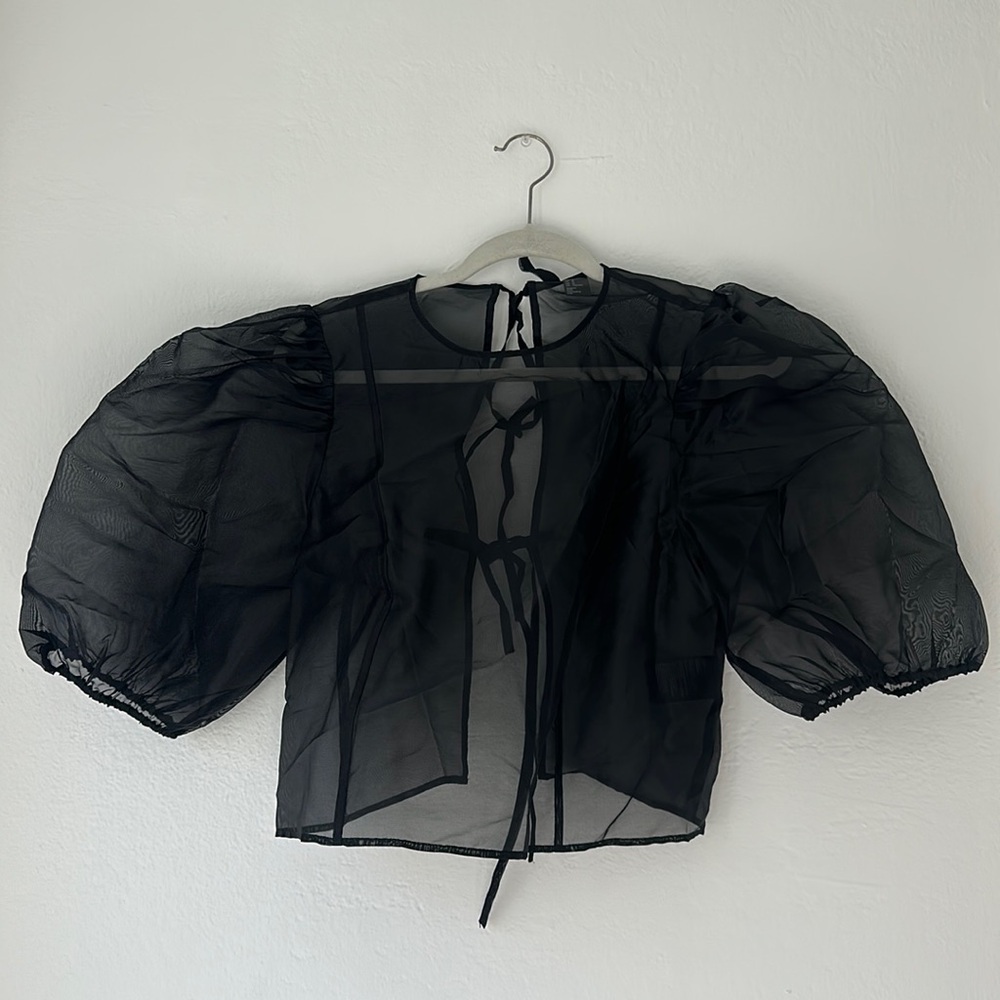 H&M Sheer Black Top in Médium